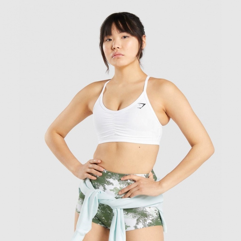 Sujetador Deportivo Gymshark Ruched Entrenamiento Blancas | 12RPKUJWC