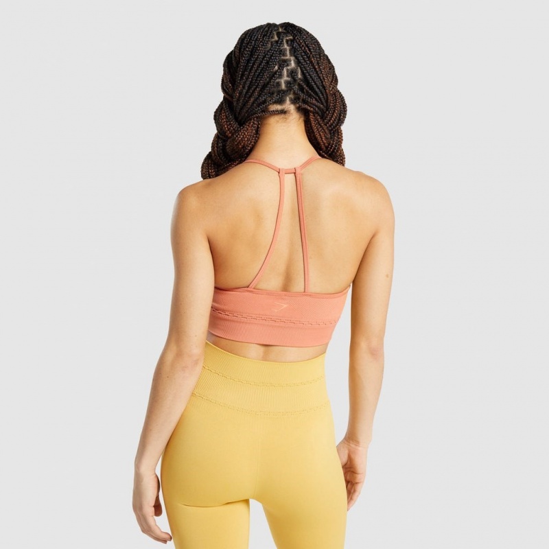 Sujetador Deportivo Gymshark Studio Seamless Naranjas | 07YUSHLVA