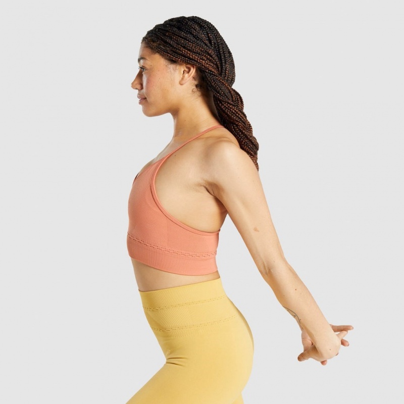 Sujetador Deportivo Gymshark Studio Seamless Naranjas | 07YUSHLVA