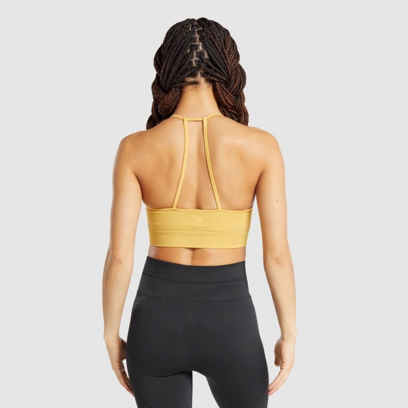Sujetador Deportivo Gymshark Studio Seamless Amarillo | 49ERHJMOC