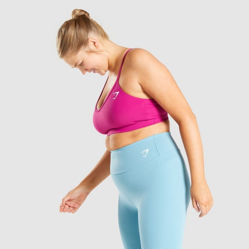 Sujetador Deportivo Gymshark V Neck Entrenamiento Rosas | 67SDBWTFU