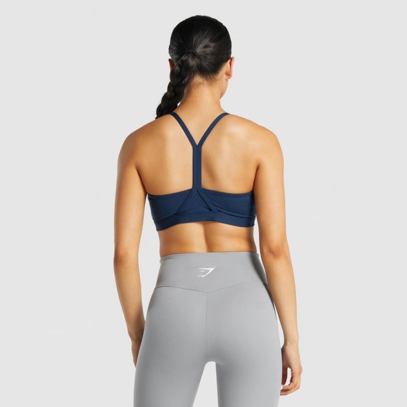 Sujetador Deportivo Gymshark V Neck Entrenamiento Azul Marino | 98FPIGXMO