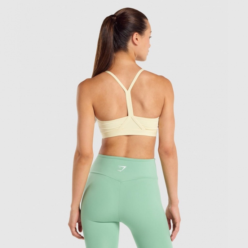 Sujetador Deportivo Gymshark V Neck Entrenamiento Amarillo Claro | 30QNBDLEC
