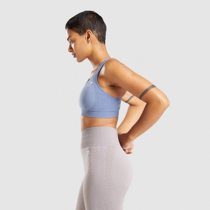 Sujetador Deportivo Gymshark Vital Seamless 2.0 Azules | 72ORBIKQC