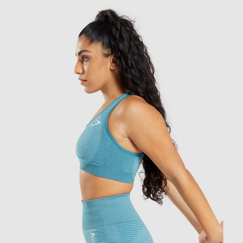Sujetador Deportivo Gymshark Vital Seamless 2.0 Tahoe Teal Marl | 68IRKAONV