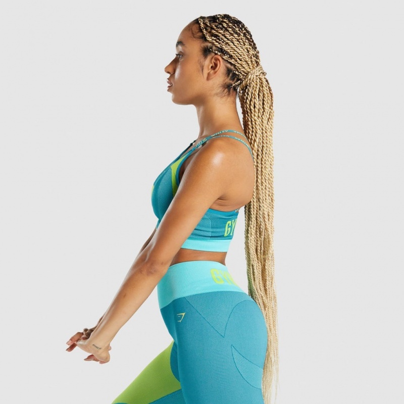 Sujetador Deportivo Gymshark WTFlex Seamless Asymmetric Tiras Wavy | 61FQMLSAW