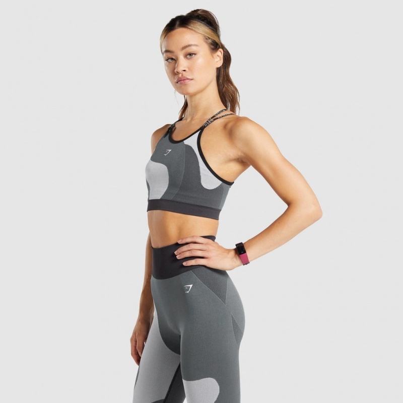 Sujetador Deportivo Gymshark WTFlex Seamless Asymmetric Tiras Wavy | 83VXEGRWU