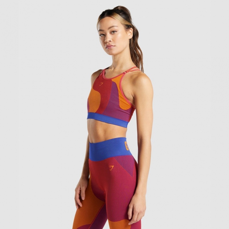 Sujetador Deportivo Gymshark WTFlex Seamless Asymmetric Tiras Wavy | 35MVHSAGD