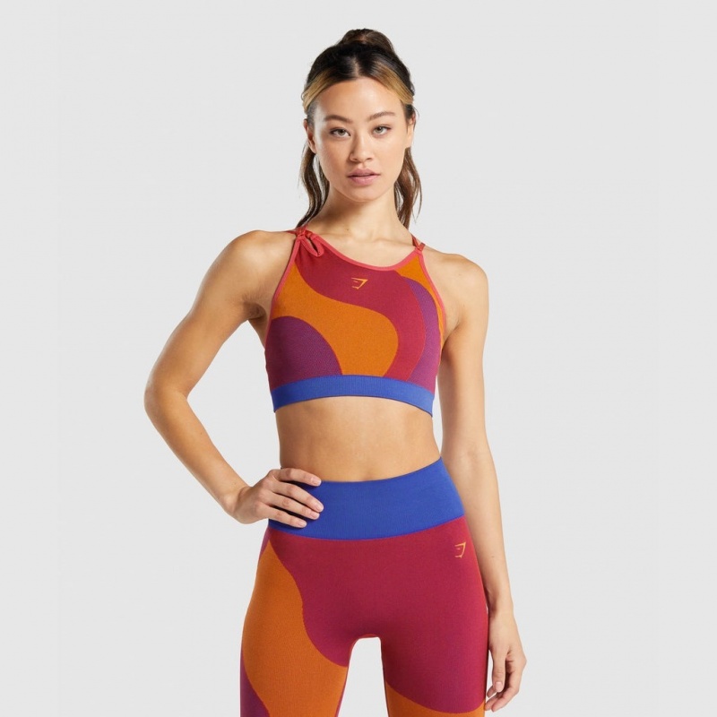Sujetador Deportivo Gymshark WTFlex Seamless Asymmetric Tiras Wavy | 35MVHSAGD