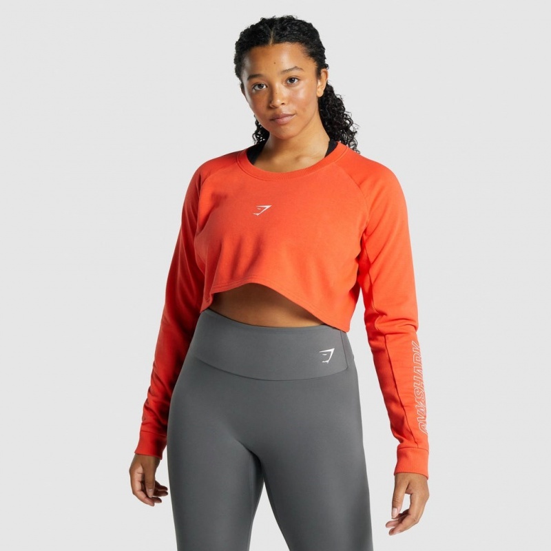 Suéteres Gymshark Apollo Estampadas Cropped Naranjas | 90XDUCRTZ