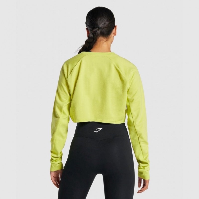 Suéteres Gymshark Entrenamiento Cropped Amarillo | 17DILXJKA