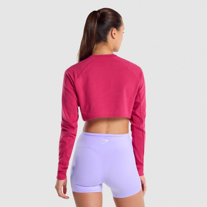Suéteres Gymshark Entrenamiento Cropped Rosas | 07LUVIEYN