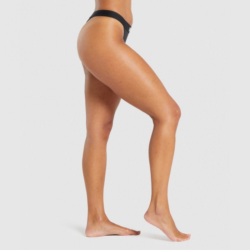 Tanga Gymshark Algodon High Rise Negras | 18MUWGEQD