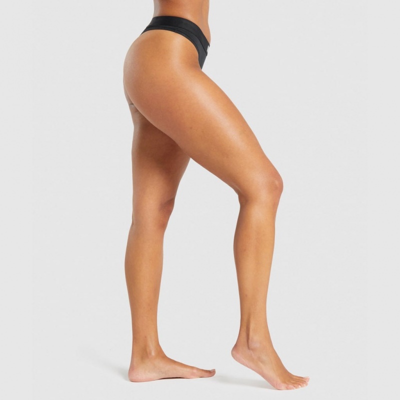 Tanga Gymshark Algodon Negras | 08JLSMORP