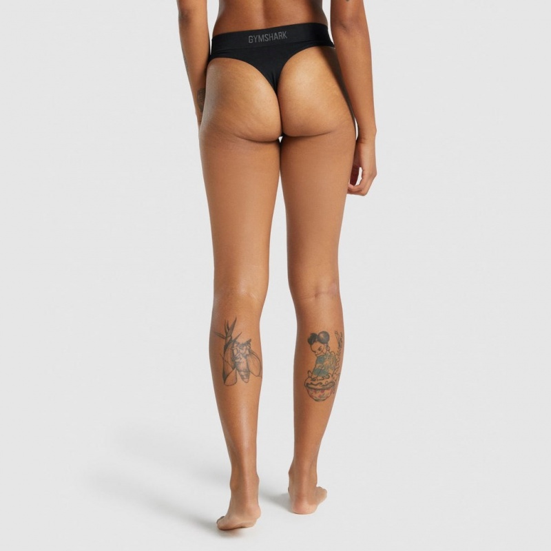 Tanga Gymshark Seamless High Rise Negras | 96LRMSIDC