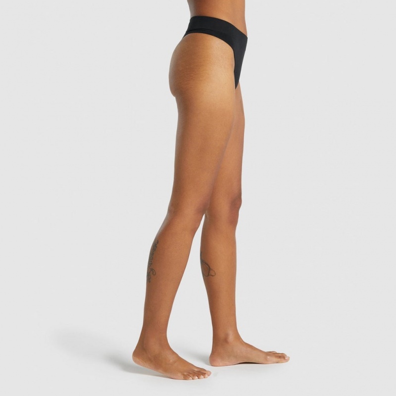 Tanga Gymshark Seamless High Rise Negras | 96LRMSIDC