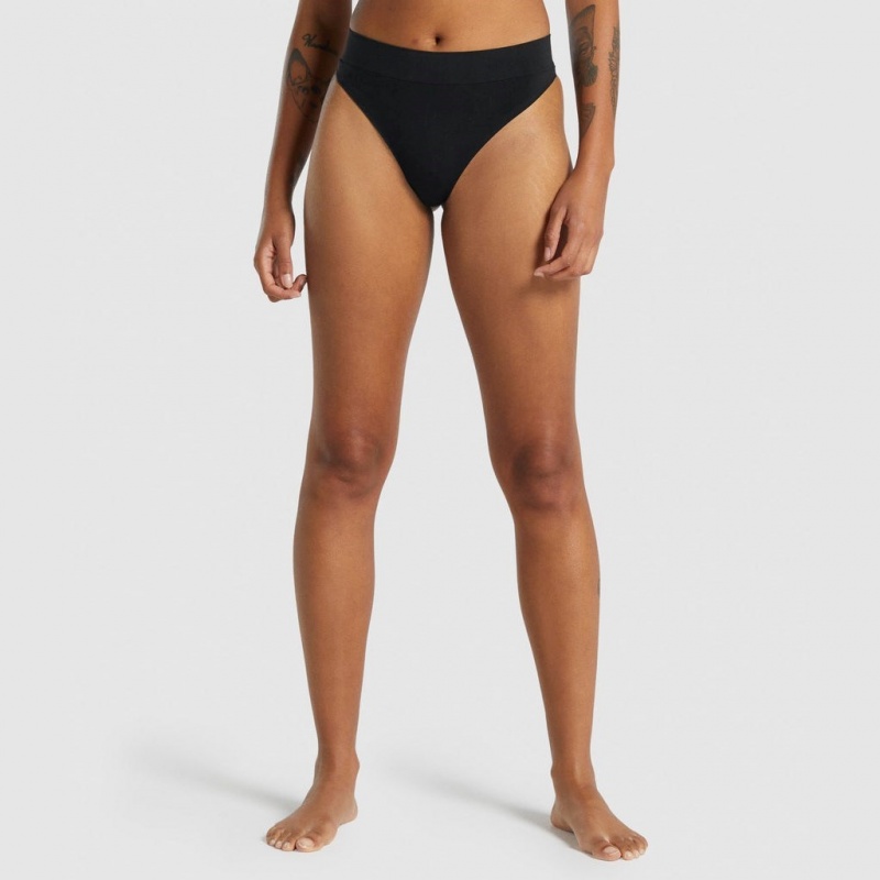 Tanga Gymshark Seamless High Rise Negras | 96LRMSIDC