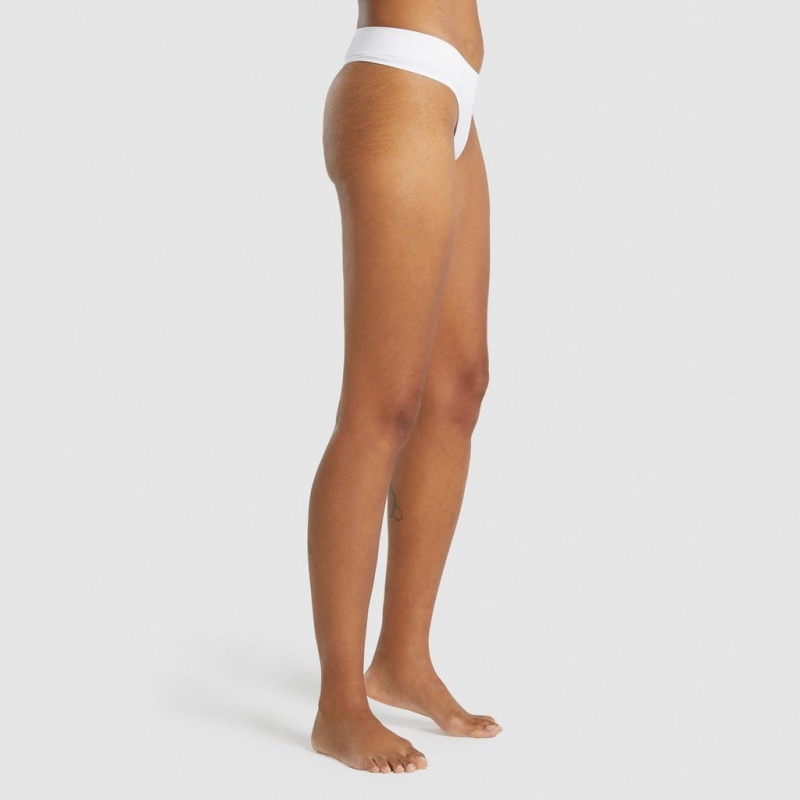 Tanga Gymshark Seamless Low Rise Blancas | 43LTUPIOF