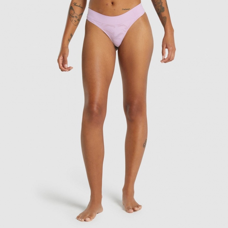 Tanga Gymshark Seamless Low Rise Rosas Claro | 36GRUYFIJ